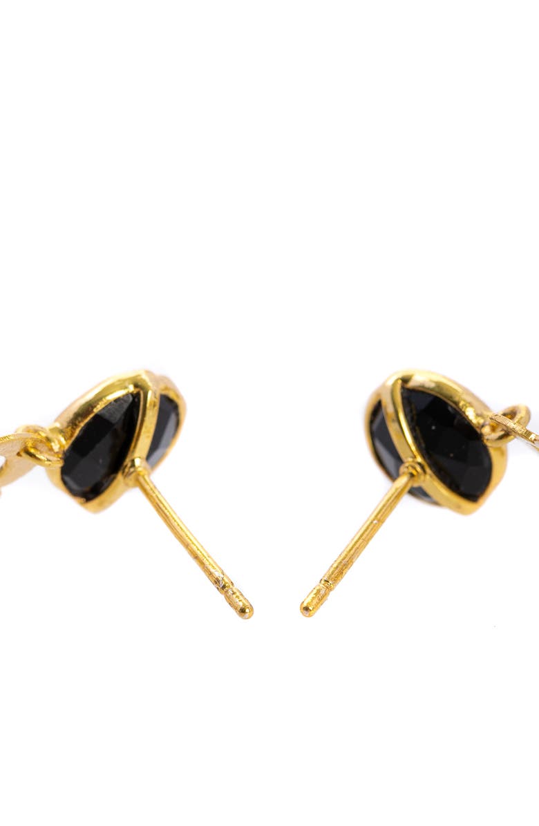 SAACHI Quatrefoil Stone Drop Earrings, Alternate, color, Black