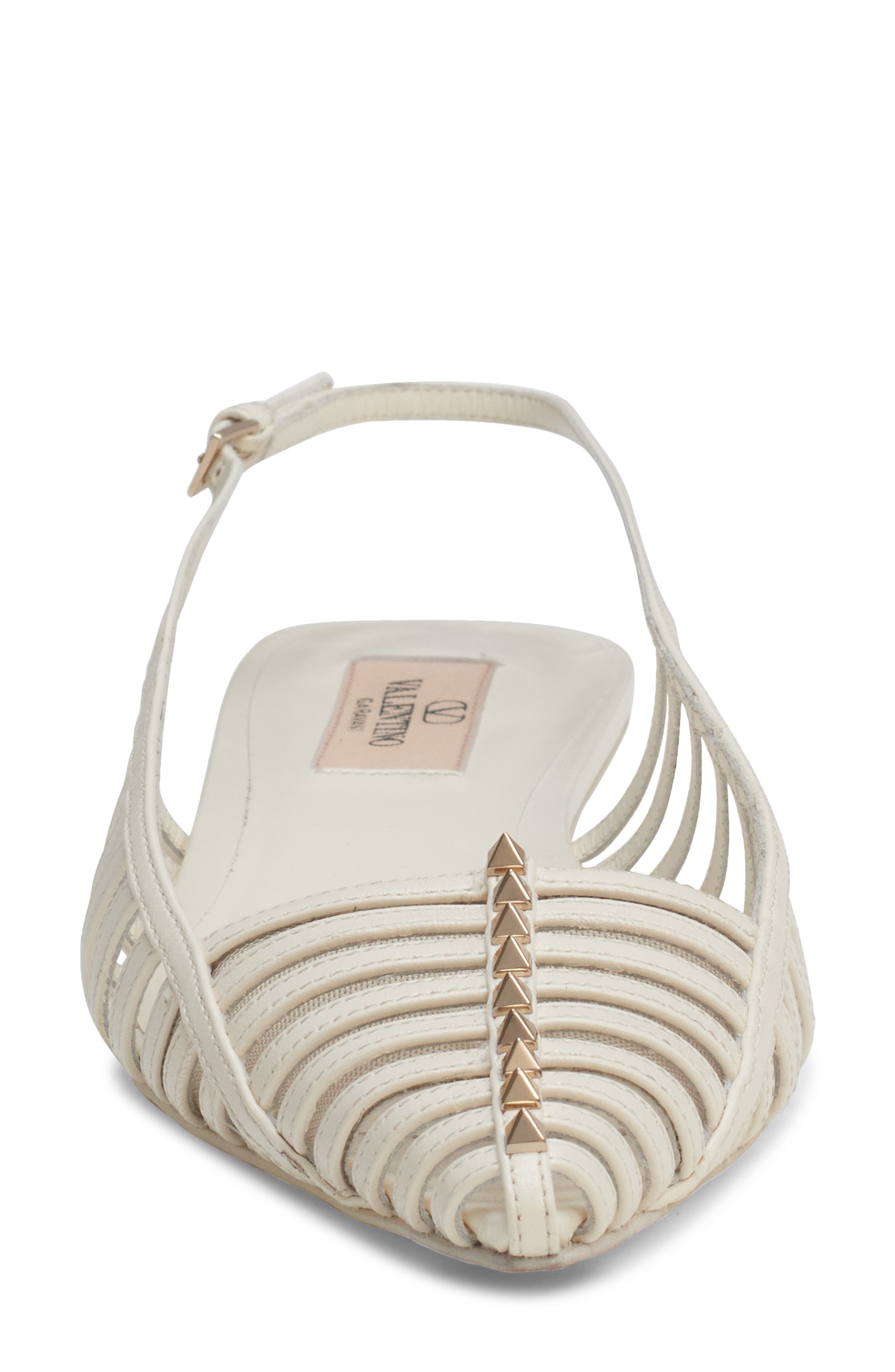 Valentino Garavani Rockstud Wispy Pointed Toe Slingback Flat, Alternate, color, 