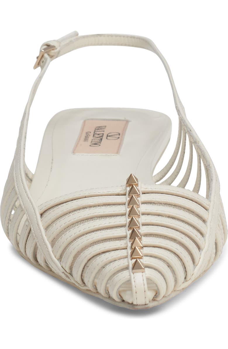 Valentino Garavani Rockstud Wispy Pointed Toe Slingback Flat, Alternate, color,