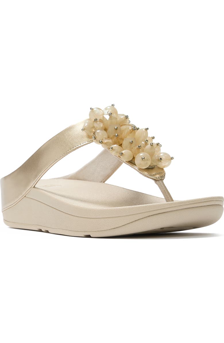 FitFlop Fino Bead-Cluster Toe-Post, Main, color,