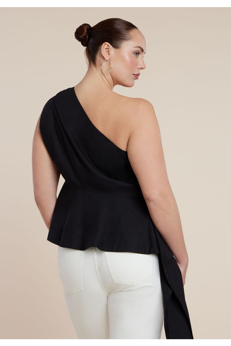 Asymmetrical Top With Flounce, Alternate, color, BLACK ONYX