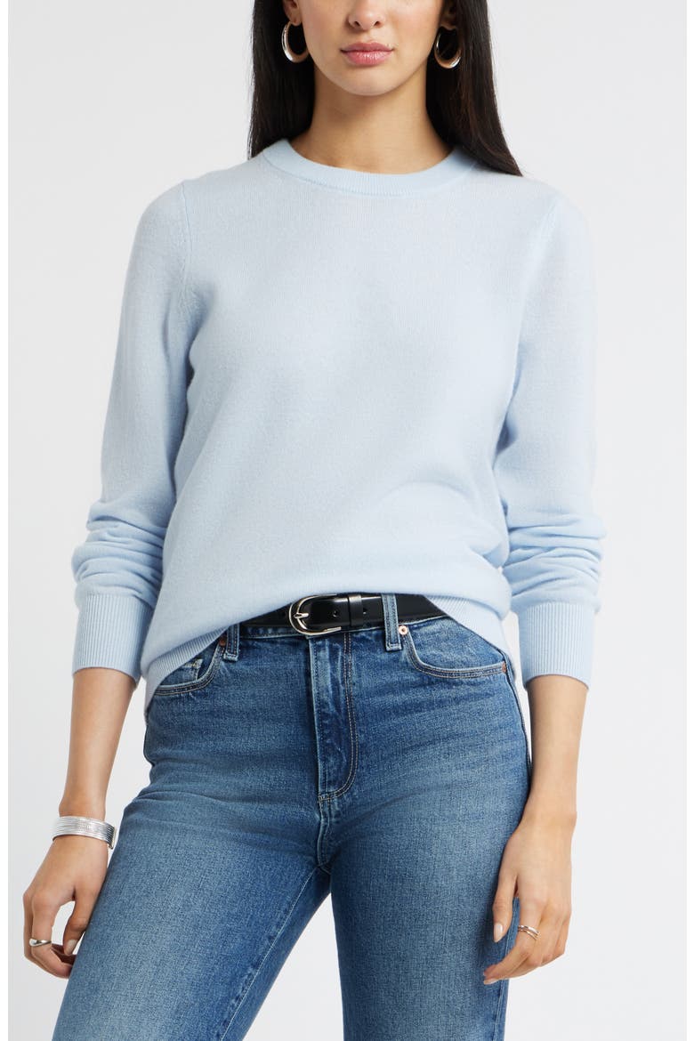 Crewneck Cashmere Sweater, Main, color, BLUE SUBDUED