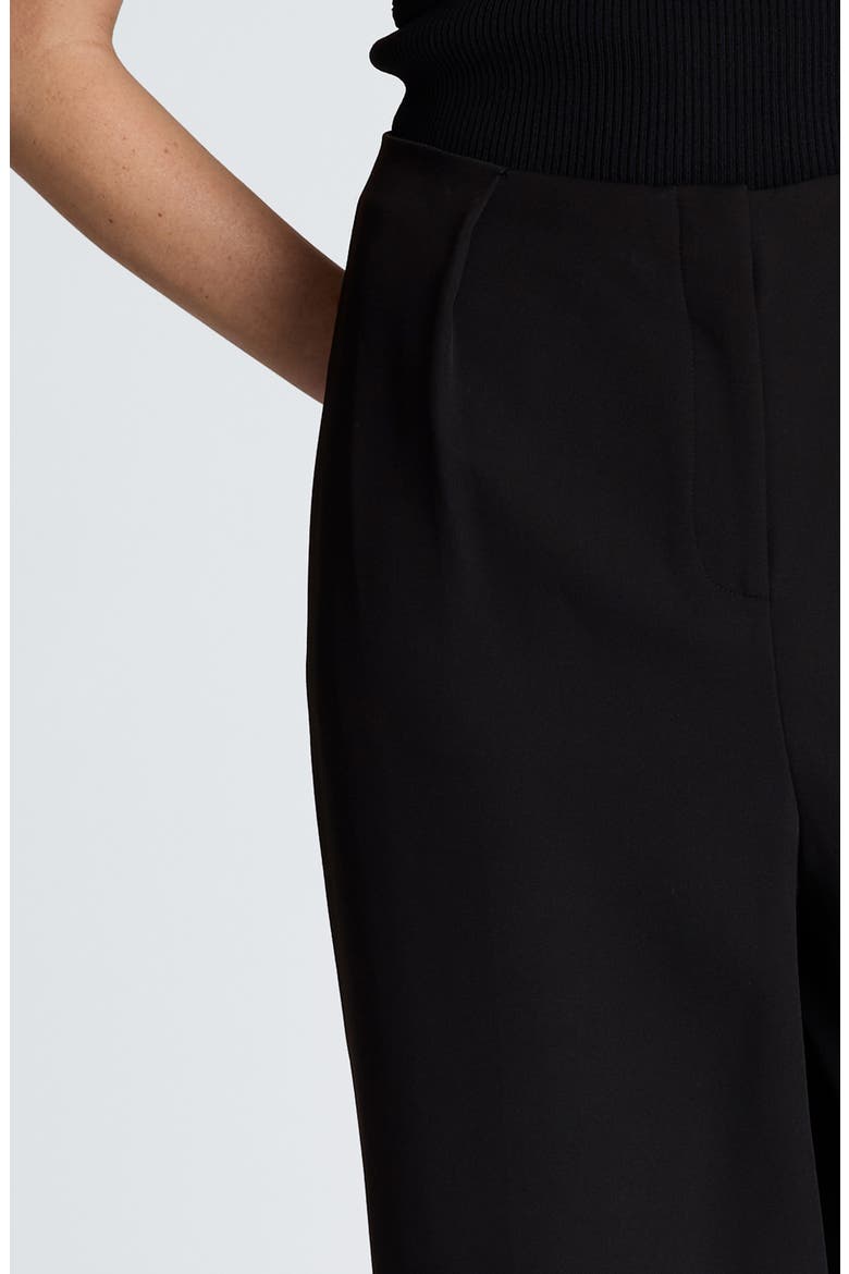 Pleat Tapered Leg Pants, Alternate, color, BLACK