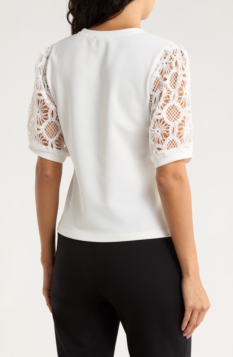 AREA STARS Puff Sleeve Lace Top, Alternate, color, White