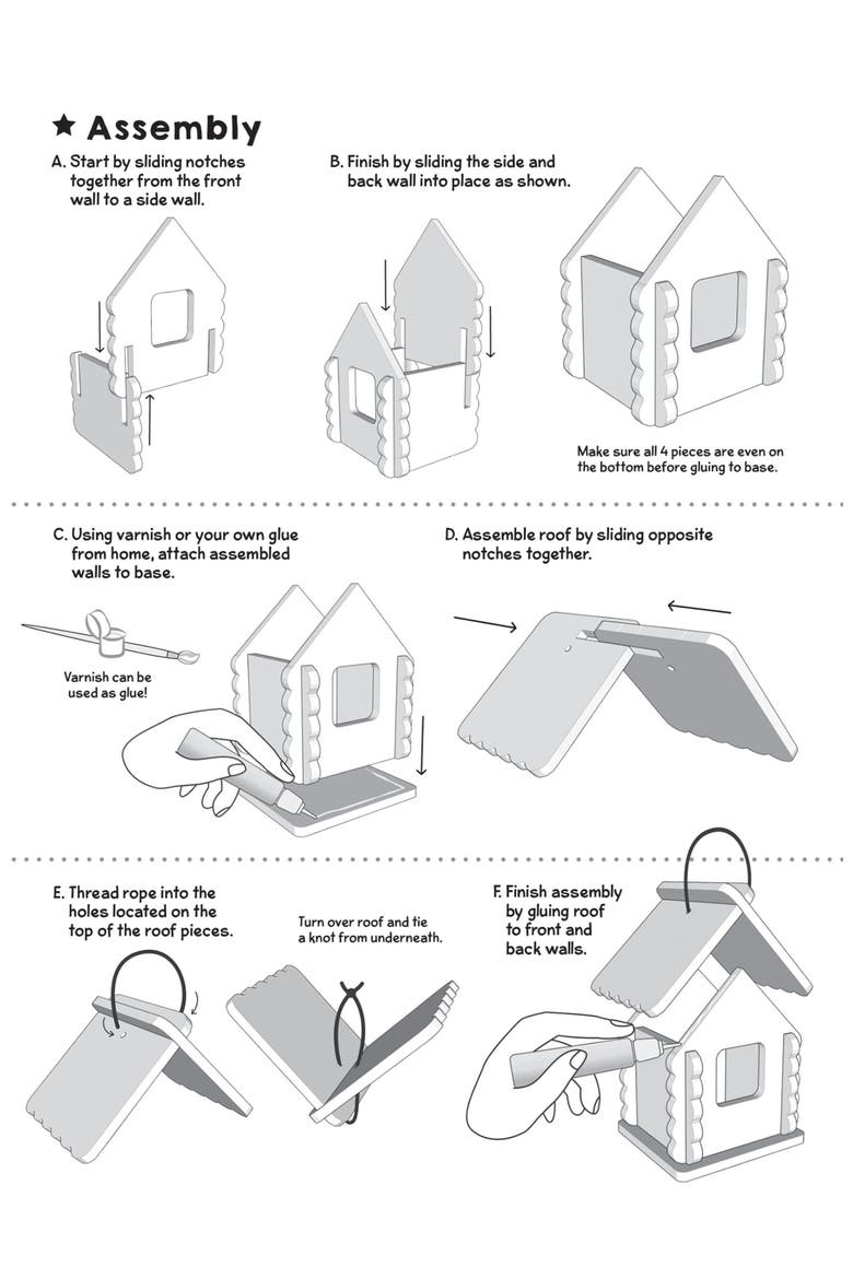 Birdhouse Wood Craft & Paint Kit, Alternate, color, Multicolor