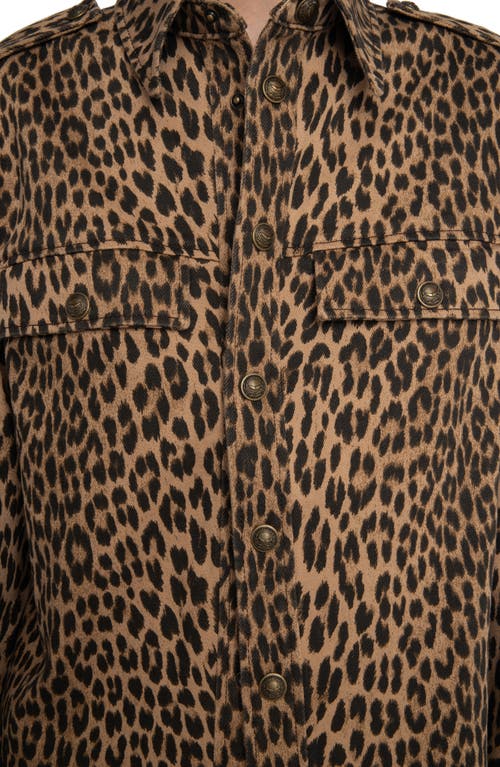 Zadig & Voltaire Womens Daim Leopard-print Chest-pocket Denim Shirt Xs In Animal Print