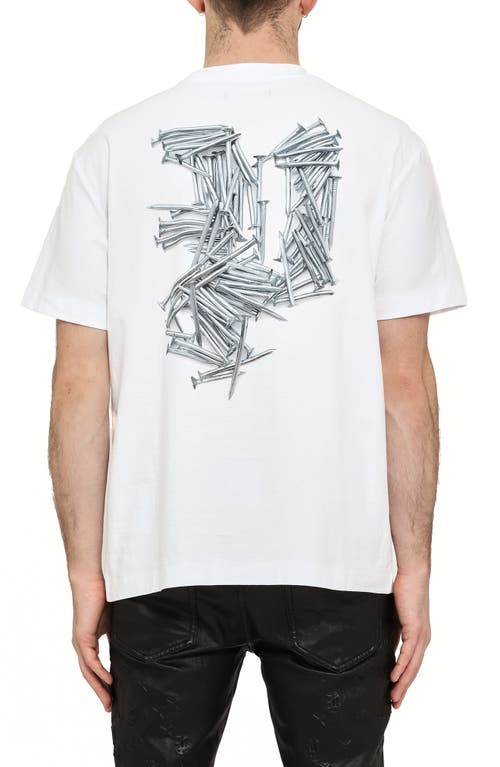 Purple Brand Texture Graphic T-shirt In White