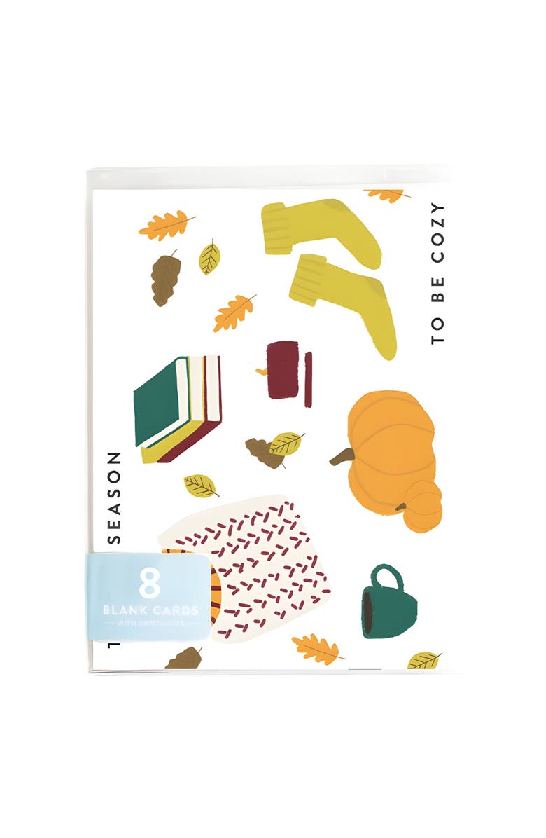 Joy Paper Co. Cozy Season Boxed Set of 8 Cards, Main, color, Chartreuse Envelopes