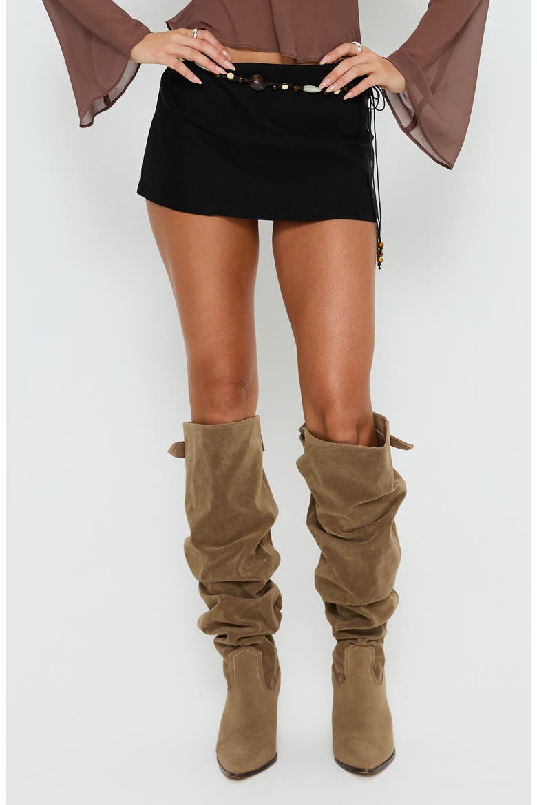 Rafaelita Beaded Skort, Main, color, BLACK