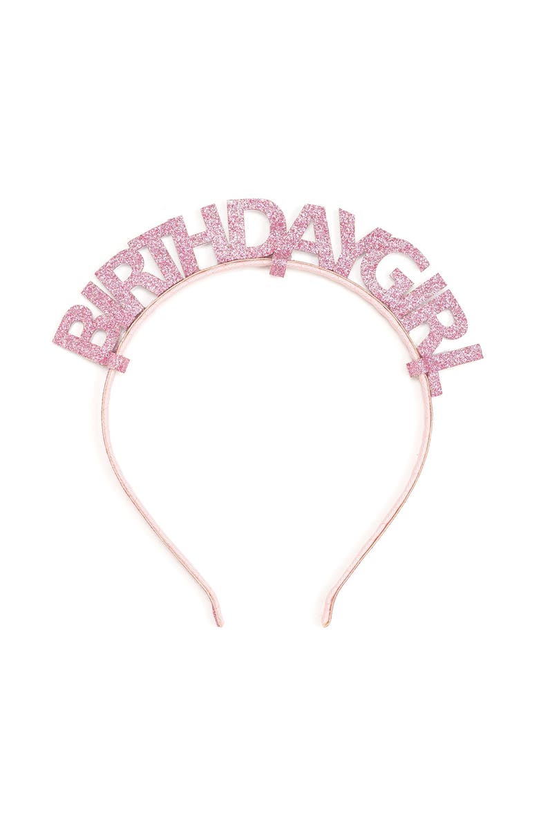Sweet Wink Pink Birthday Girl Headband, Main, color, Pink