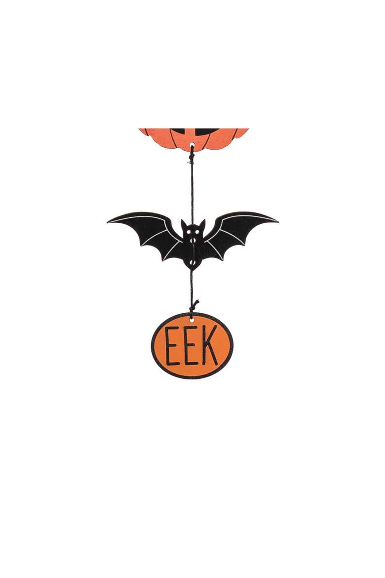 Pumpkin & Bat 3 Tier Christmas Tree Ornament, Alternate, color, Orange