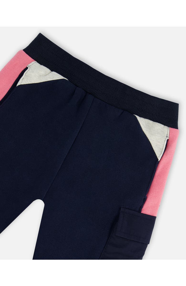 Deux par Deux Girl's Cargo Jogging Pant Navy, Alternate, color, 