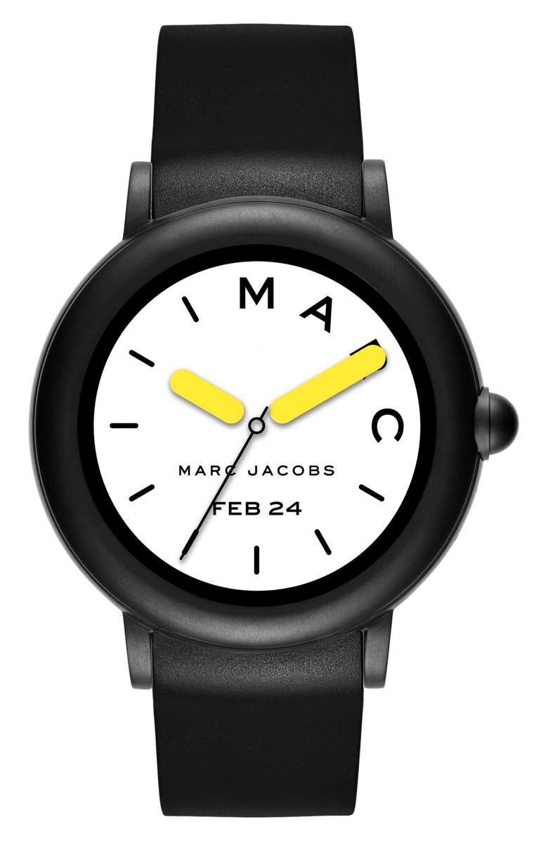 The Marc Jacobs Marc Jacobs Riley Silicone Strap Smart Watch, 44mm, Main, color,