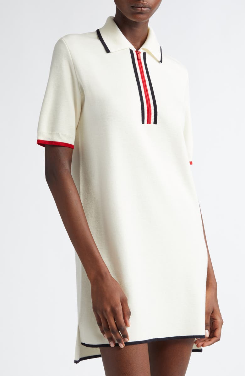 Thom Browne Stripe Detail Milano Knit Polo Sweater Dress, Alternate, color, 