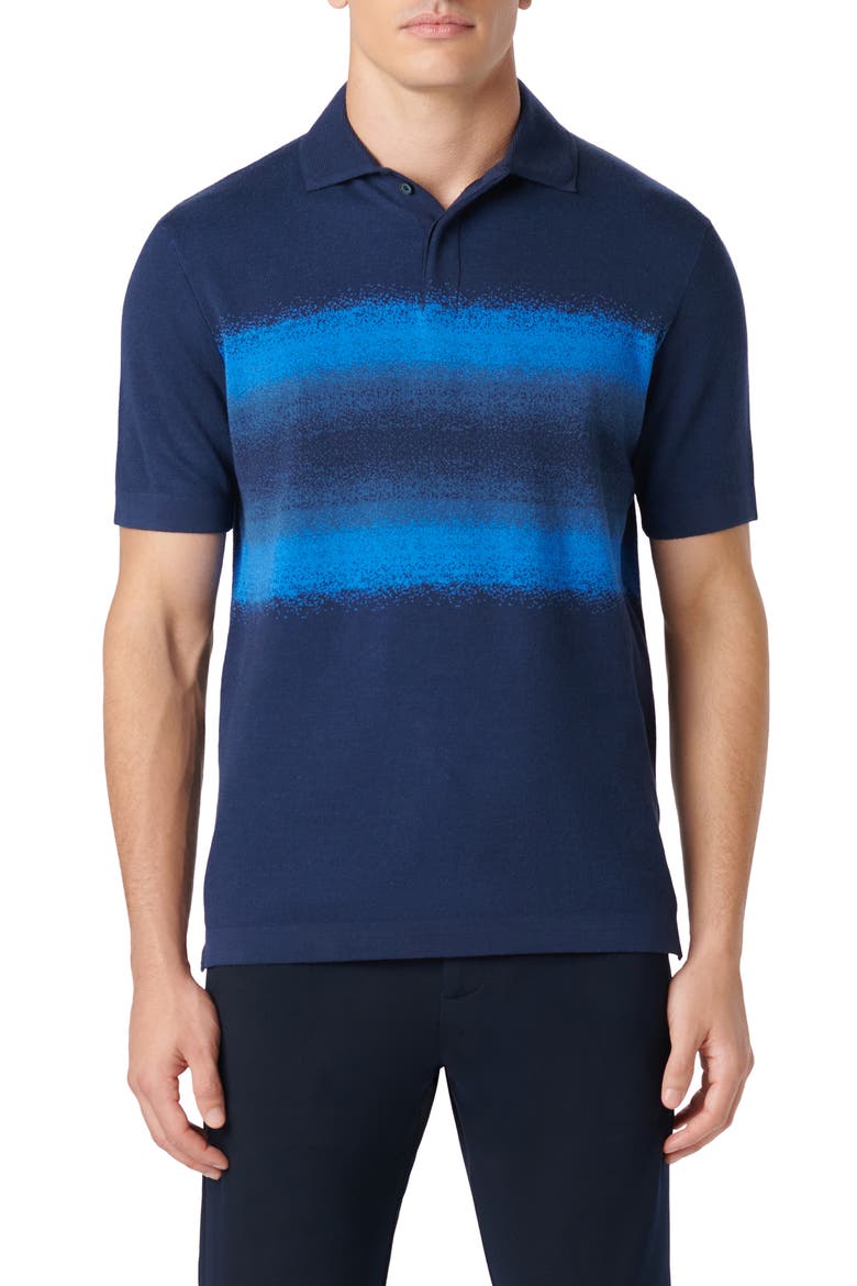 Cotton & Silk Polo, Main, color, NAVY