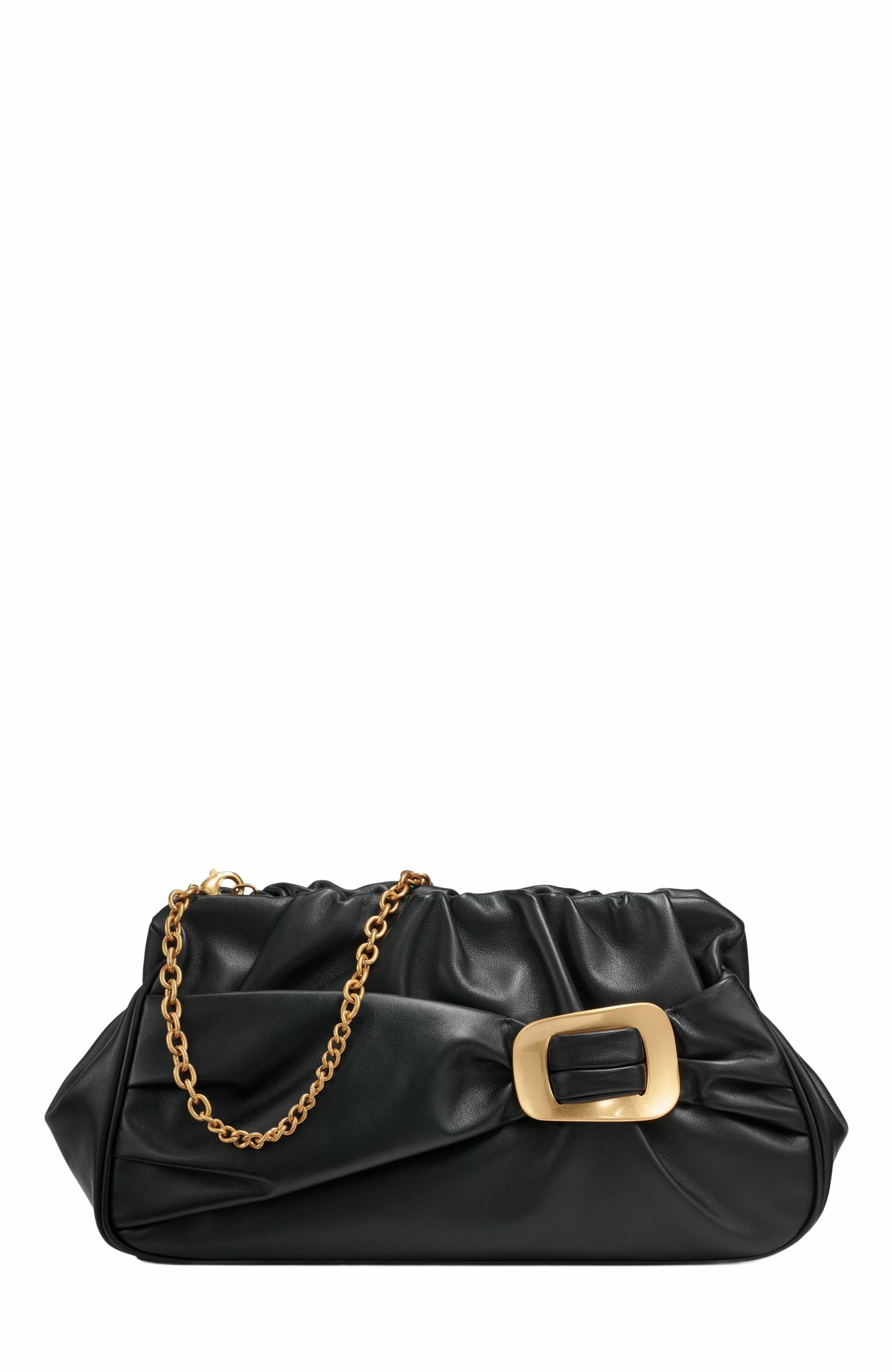 Donna Karan New York Bella Clutch, Main, color, Black/Gold
