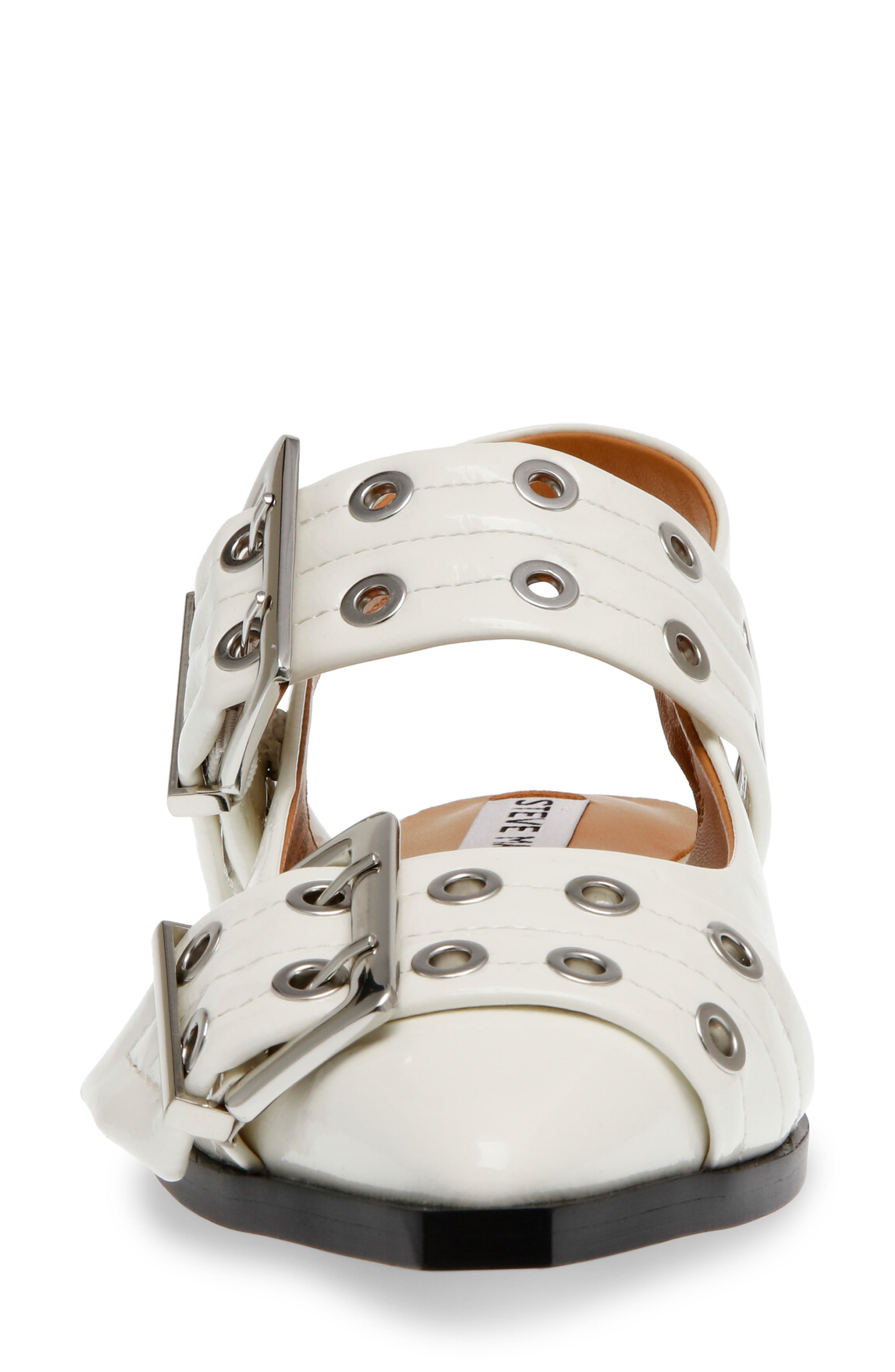 Steve Madden Graya Slingback Pointy Toe Flat, Alternate, color, Wht Patent