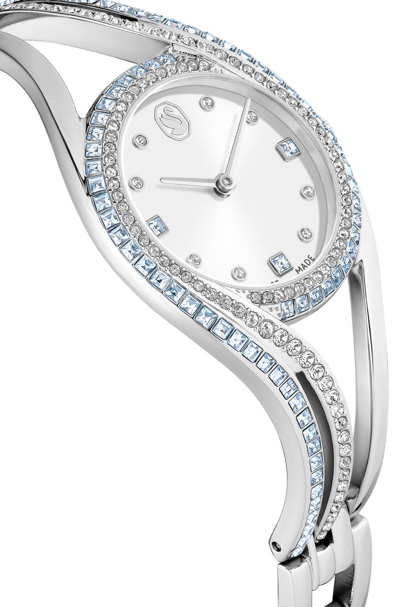 Swarovski Hyperbola Bracelet Watch, 28mm, Alternate, color, Silver