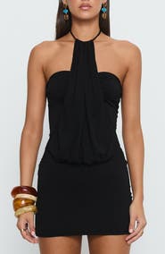 Princess Polly Slip Away Draped Halter Minidress