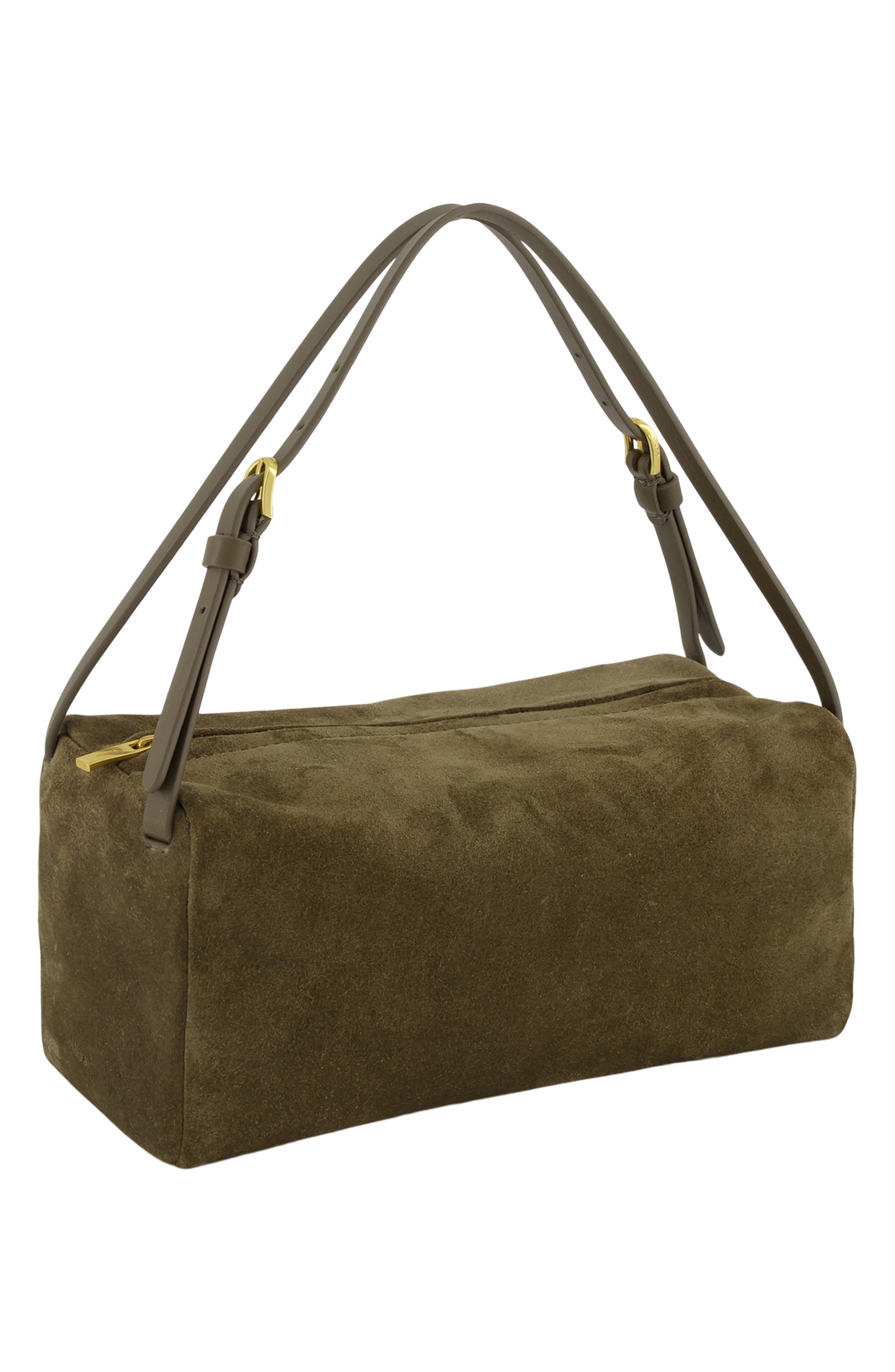 Josie Suede Top Handle Bag, Alternate, color, OLIVA