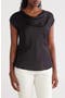 Cowl Neck Cap Sleeve Satin Top