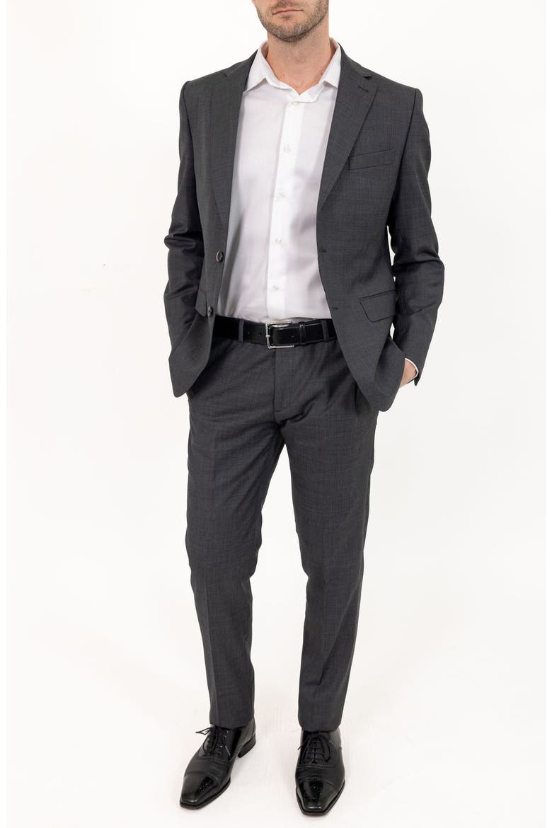 Solid Stretch Wool Suit, Main, color, GREY