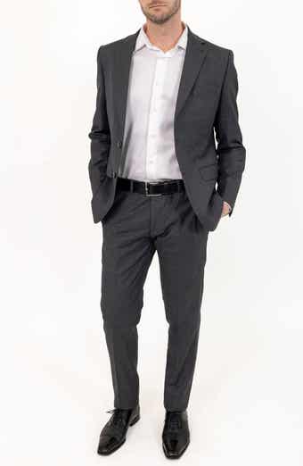 PINO BY PINOPORTE Solid Stretch Wool Suit