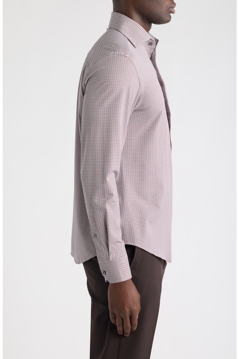 Devon OoohCotton® Print Button-Up Shirt, Alternate, color, BURGUNDY