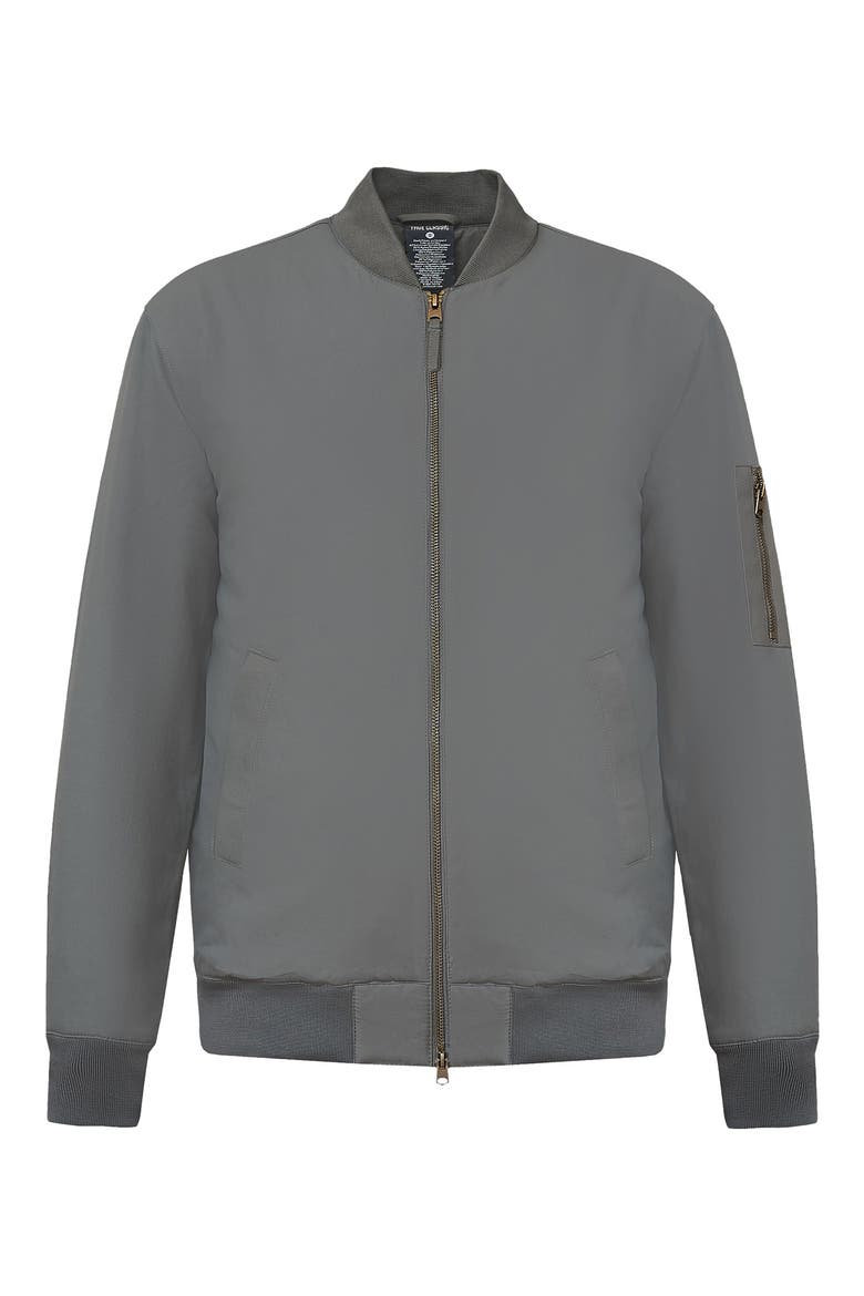 Water Resistant Cotton Blend Bomber Jacket, Alternate, color, CARBON