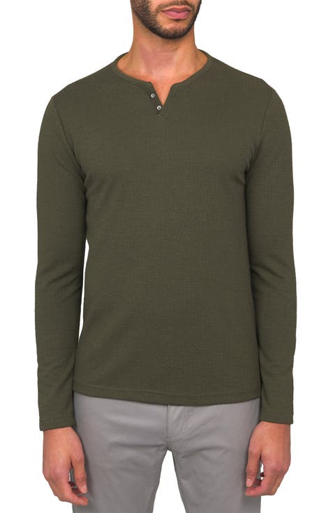 Lucerine White Waffle Cotton & Modal Henley