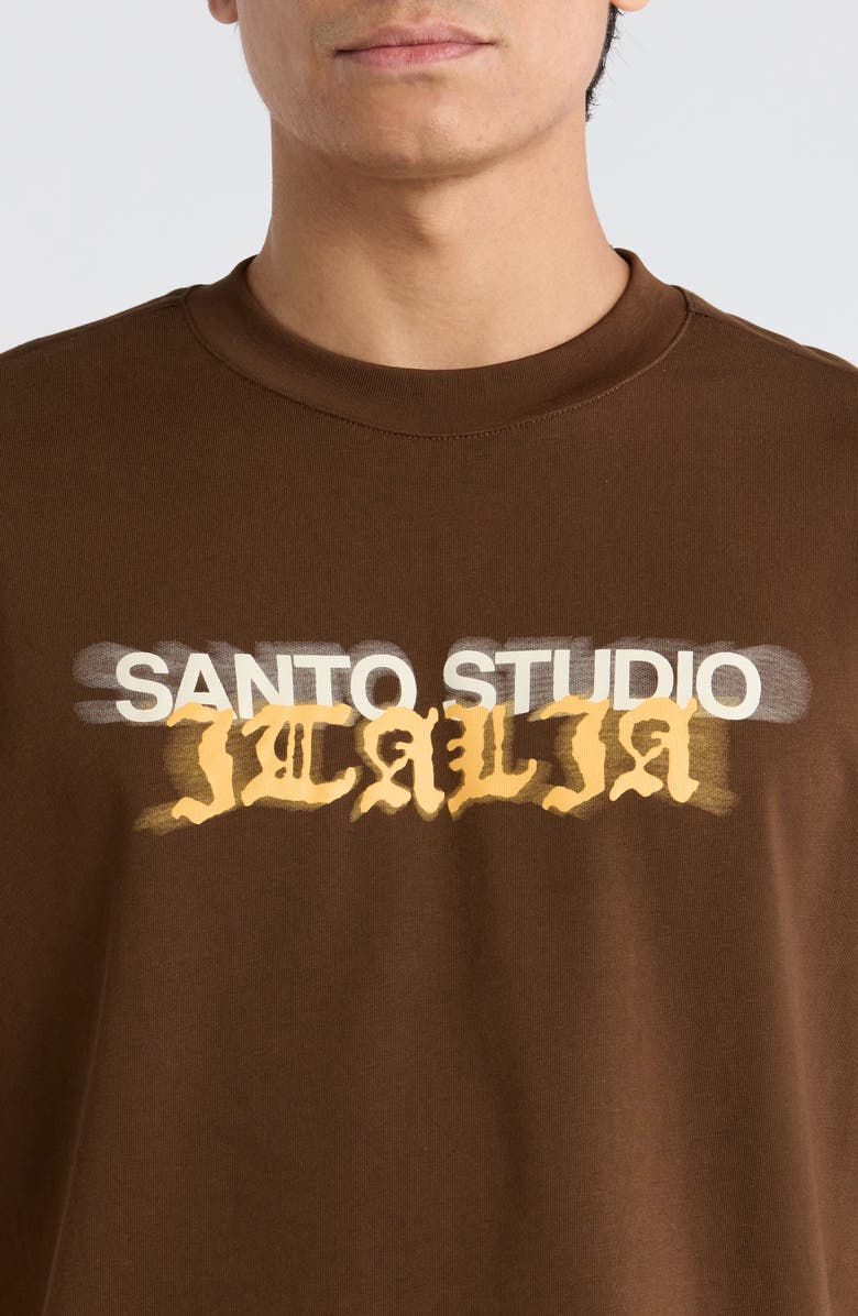 SANTO STUDIO Italia Drappo Boxy Fit Cotton Graphic T-Shirt, Alternate, color, Brown