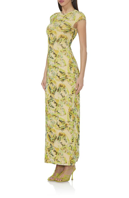 AFRM AFRM CODY PRINT CAP SLEEVE MESH MAXI DRESS