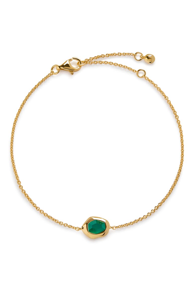 Odyssey Green Onyx Chain Bracelet, Main, color, 18CT GOLD VERMEIL / GREEN ONYX