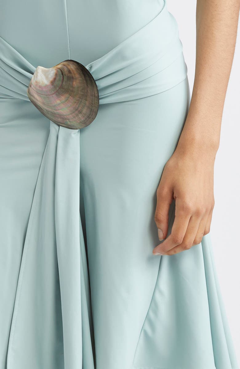 CONNER IVES Mother-of-Pearl Shell Sash Belt Halter Dress, Alternate, color, 