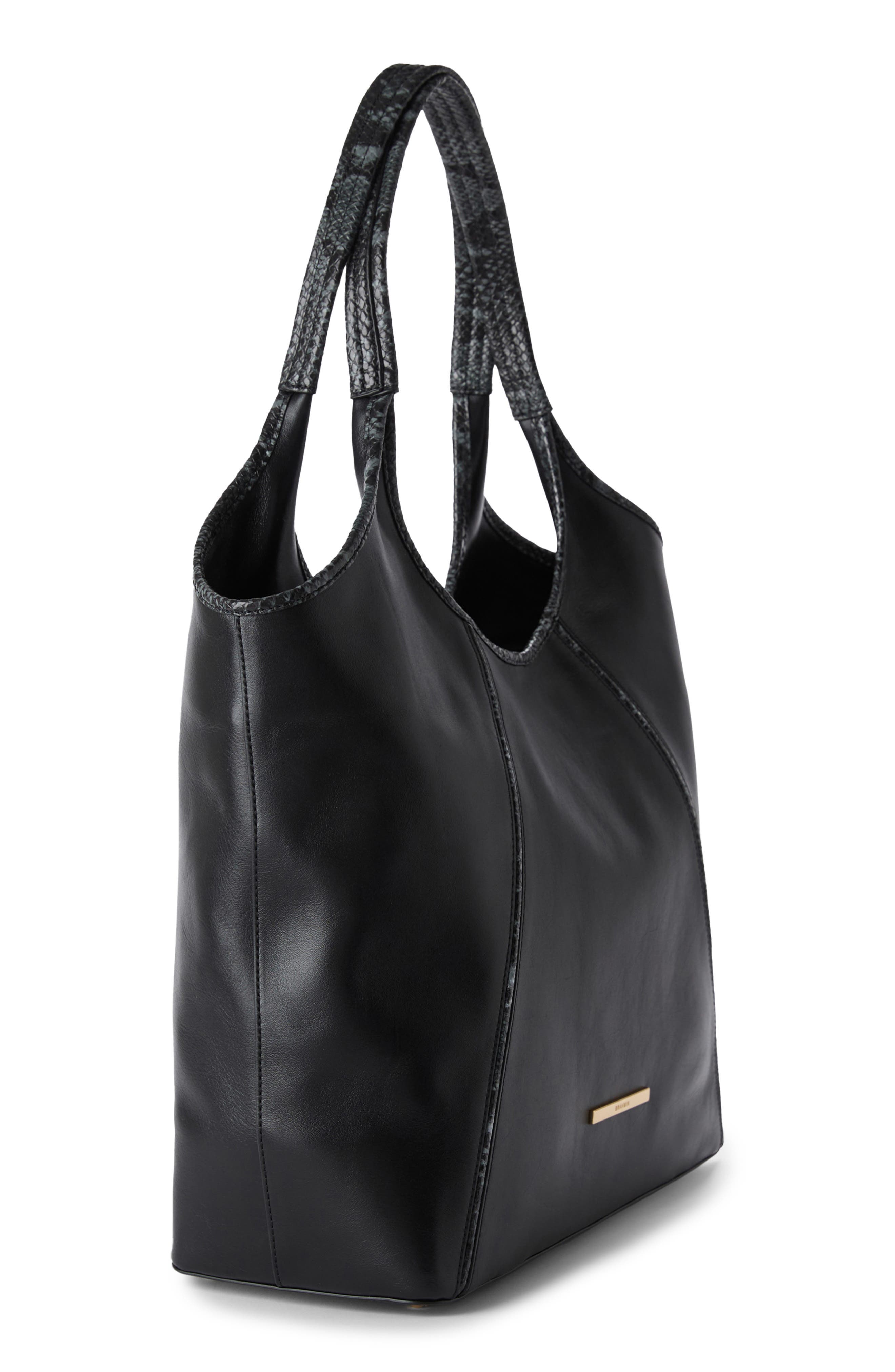 Brahmin Iona Leather Tote Bag, Alternate, color, Black Dietrich