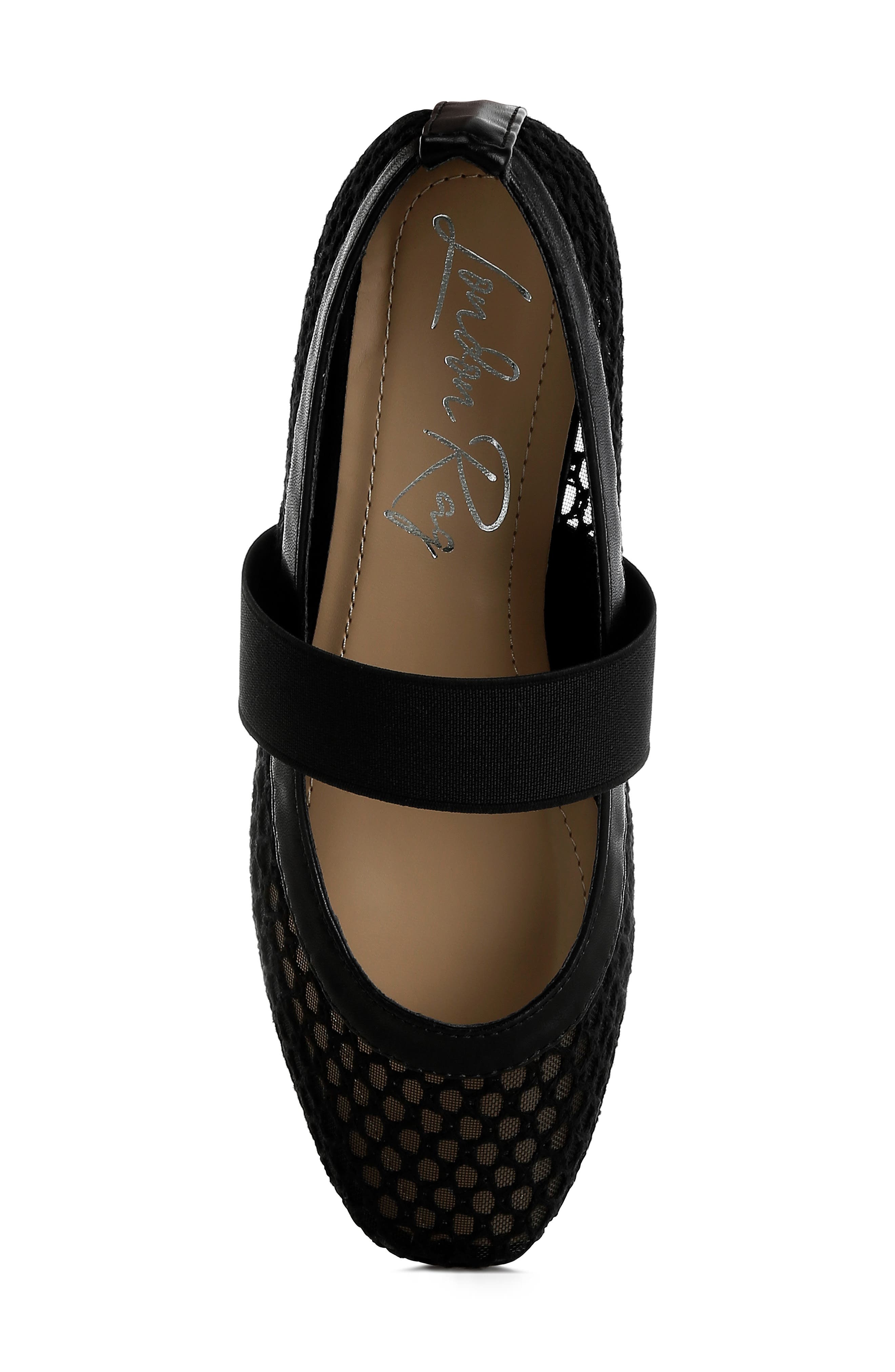 LONDON RAG Nayela Mesh Mary Jane Flat, Alternate, color, Black