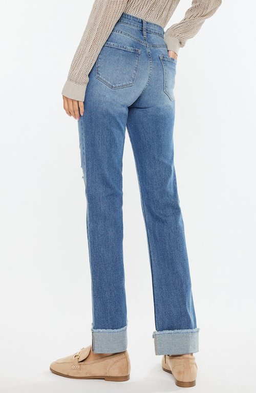 Kancan Trini High Rise Straight Jeans In Medium Wash