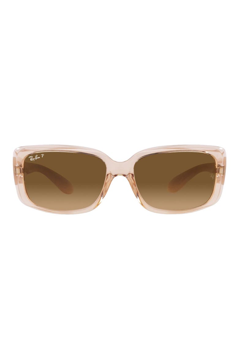 58mm Gradient Rectangular Sunglasses, Main, color, TRANSPARENT