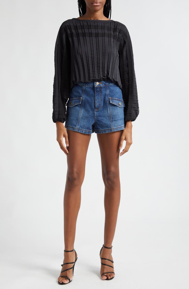 Ramy Brook Nova Denim Shorts, Alternate, color, 