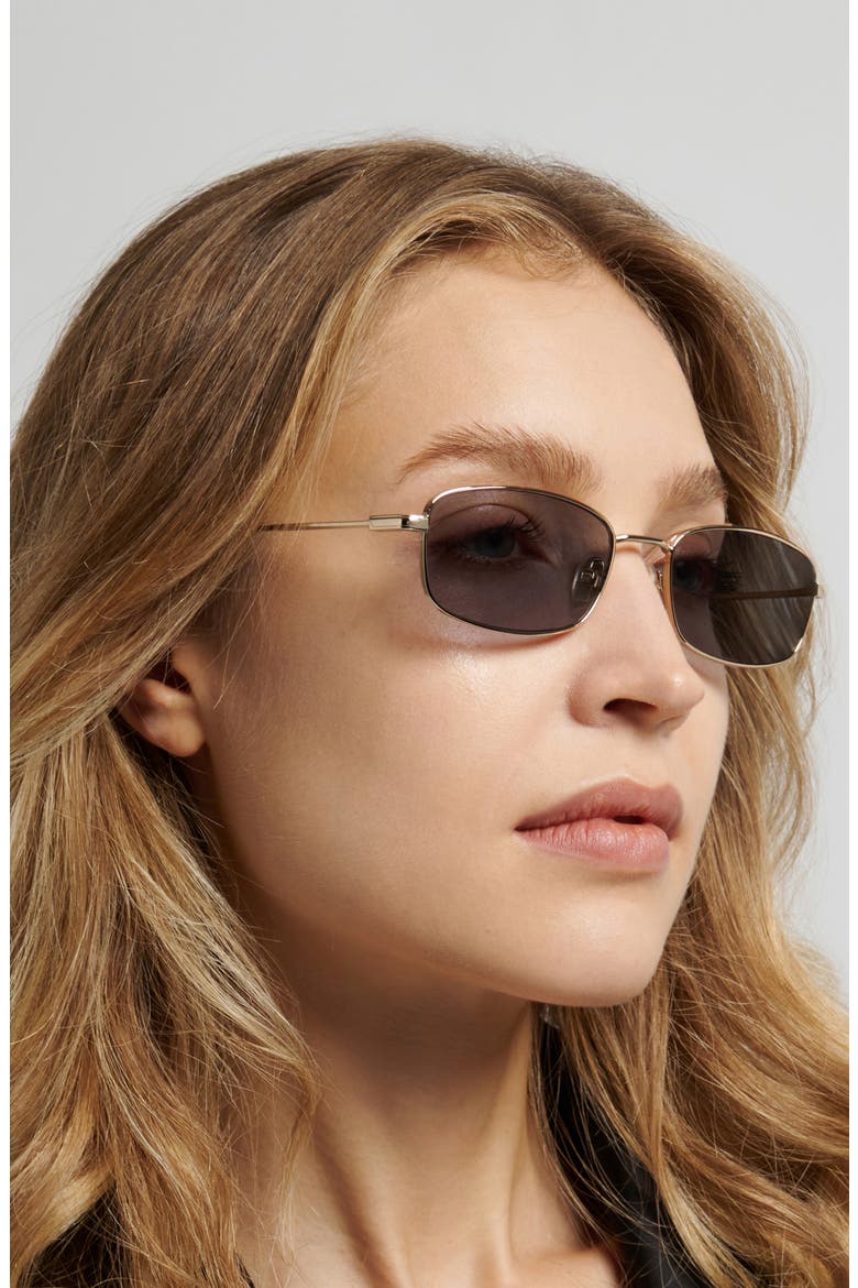 55mm Rectangular Sunglasses, Alternate, color, GOLD WHITE MARBLE/ GREY