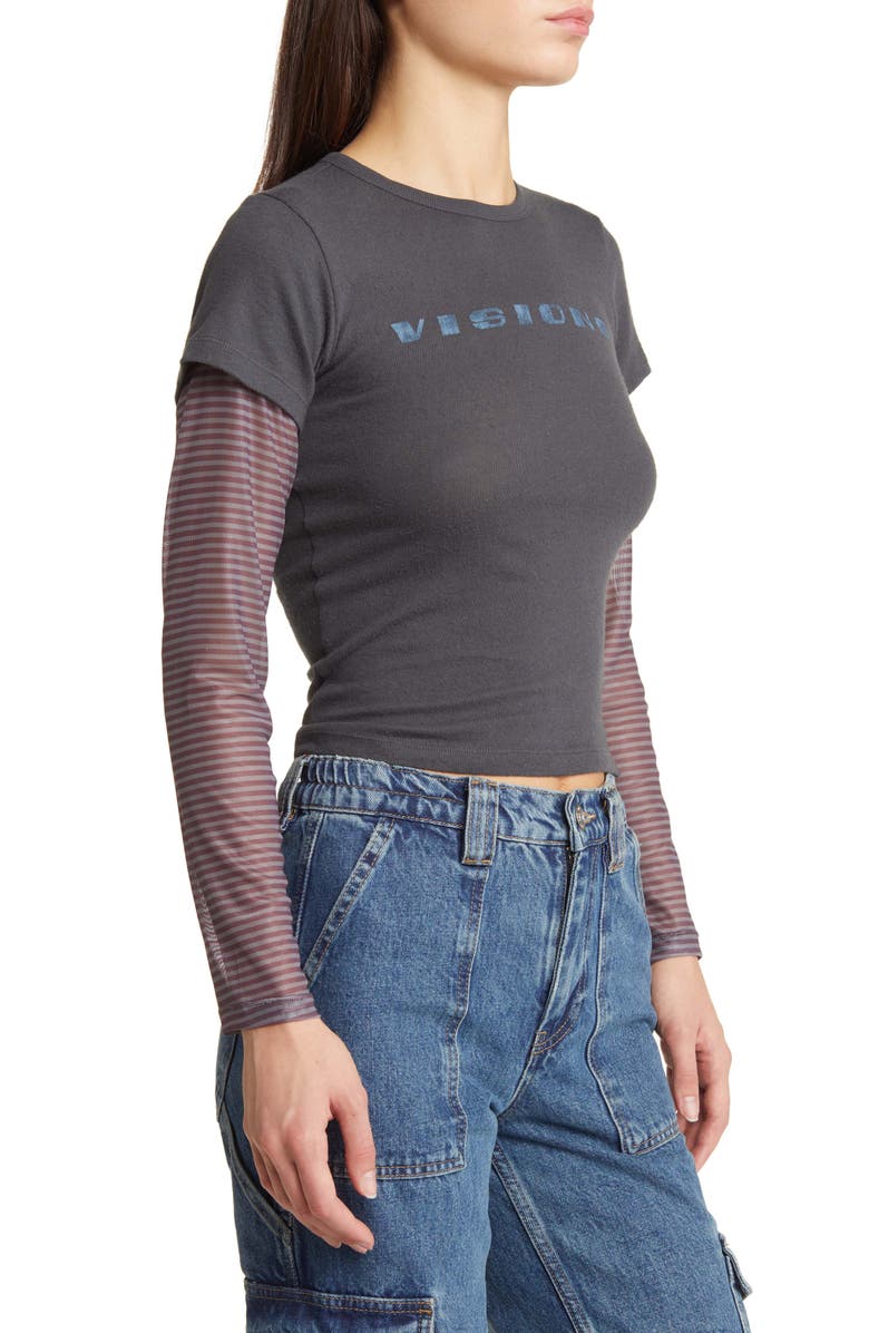 BDG Urban Outfitters Visions Layered Look Long Sleeve Graphic T-Shirt, Alternate, color, 