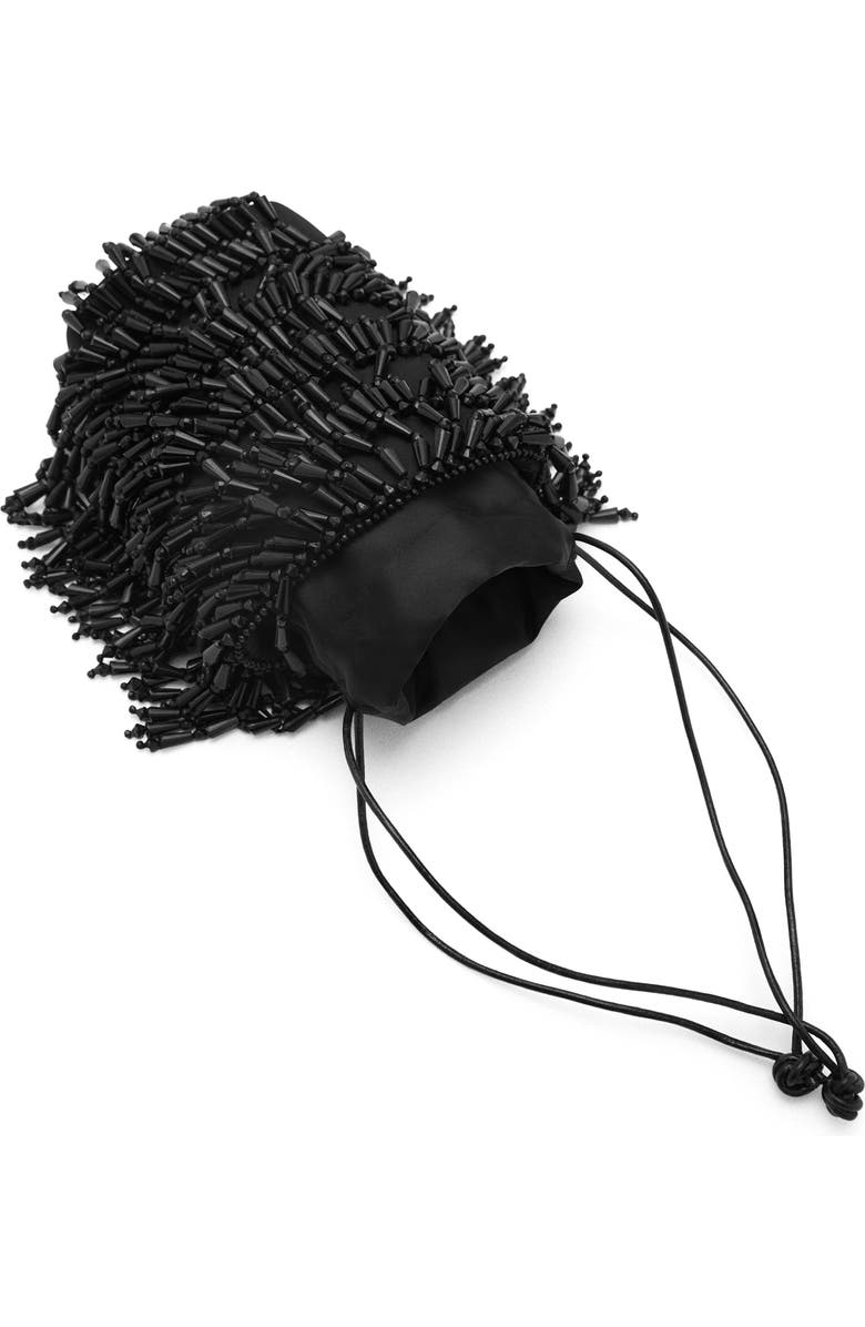 MANGO Beaded Drawstring Bucket Bag, Alternate, color,