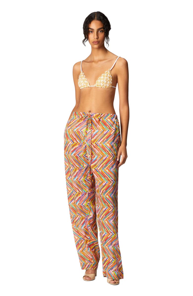 Missoni Printed Cotton And Silk Blend Trousers With Drawstring, Main, color, Multicoloured 1