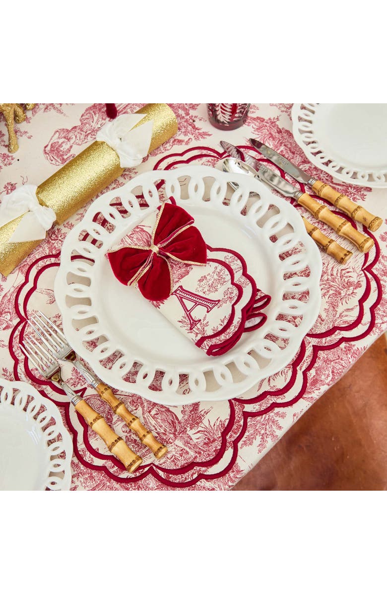 Mrs. Alice Claudette Burgundy Toile Placemats, Alternate, color, Red