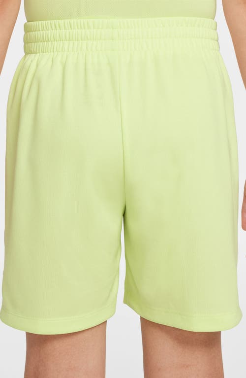 Nike Kids' Dri-fit Mesh Athletic Shorts In Lemon Twist/white/white