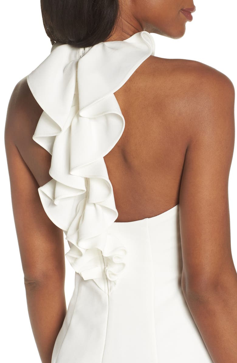 Vince Camuto Sleeveless Ruffle Back Sheath Dress, Alternate, color,