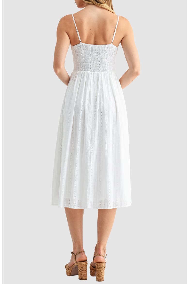 Corset Midi Sundress, Alternate, color, WHITE