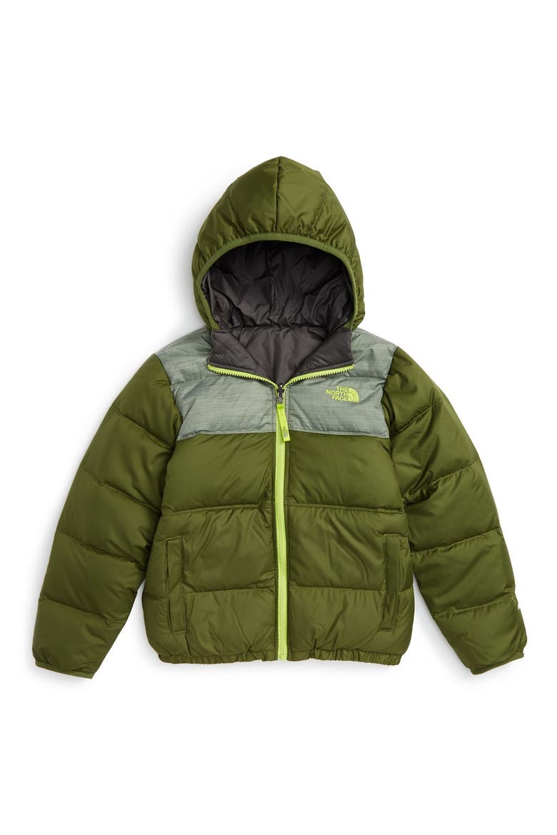 Kids' Moondoggy Water Repellent Reversible Down Jacket, Main, color, TERRARIUM GREEN