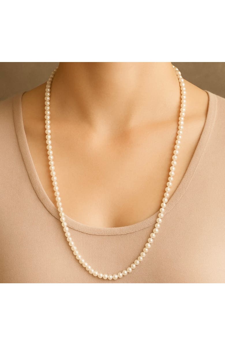 Donatello Gian Long 30 Inch Shell Pearl Necklace, Alternate, color, White
