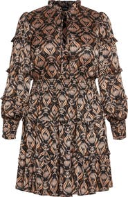 City Chic Mira Ruffle Long Sleeve Dress
